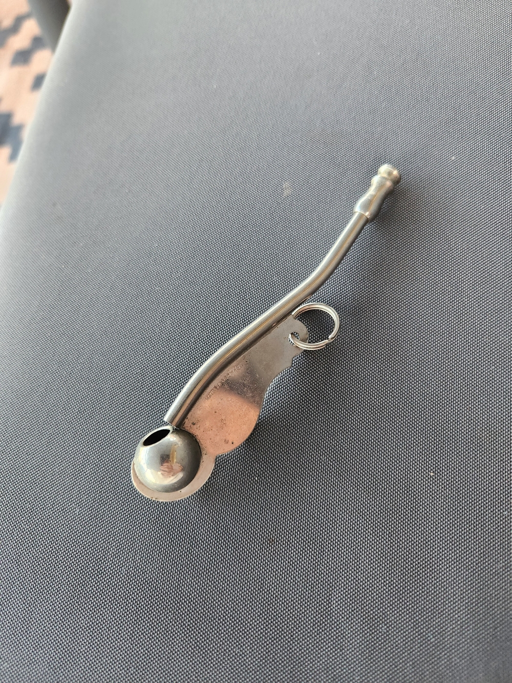 Vintage Boatswain’s Whistle Bosun’s Call Pipe Made in Germany Silver Tone Metal